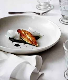 John Dory, nettles, cuttlefish, ink sauce