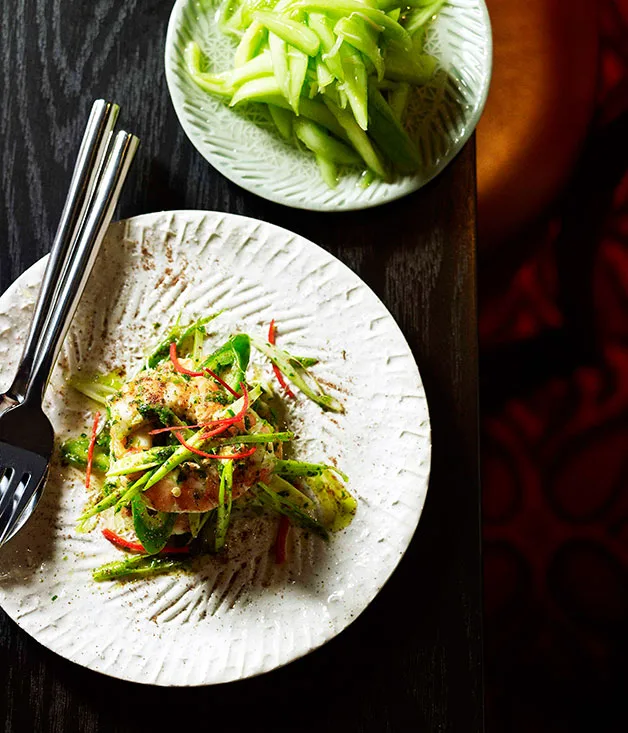 Neil Perry: Cucumber with smashed garlic