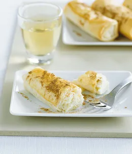 Flogeres (Sweet cheese filo rolls)
