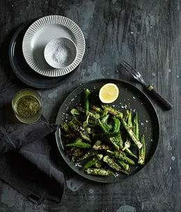 Okra with panch phora and lemon