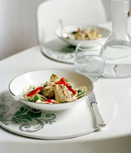 Chargrilled squid with fennel, lemon and feta salad and verjuice dressing