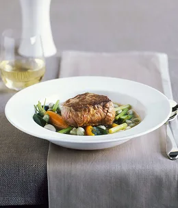Veal fillet with spring vegetables
