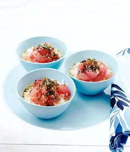 Green tea and tuna rice