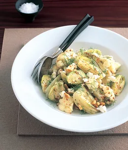 Braised fennel, brussels sprouts and cauliflower with mustard dressing
