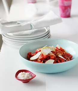 Torn tomato salad with goat’s cheese