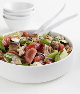 Bread and vegetable salad