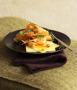 Gruyere with spicy carrot salad