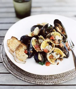 Clams and mussels in crazy water