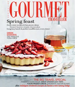 Strawberry cheesecake with strawberries in ginger syrup