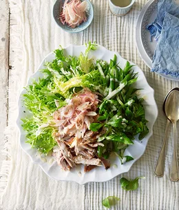Confit pork, green bean and pickled shallot salad