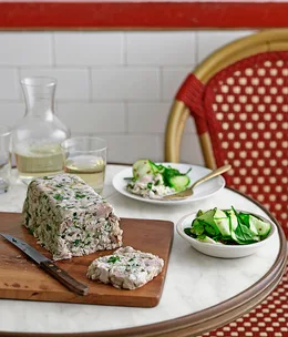 Chicken and parsley terrine with zucchini salad