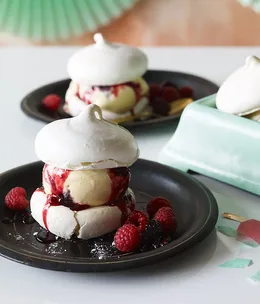 Bramble ripple ice-cream sandwiches