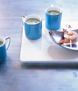 Prawn, cucumber and mint soup