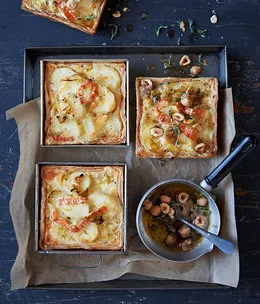 Potato, leek and thyme tartlets