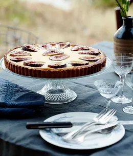 Fig, almond, anise and custard crostata