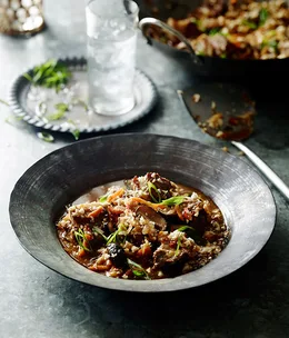 Pork belly and kimchi stew with cauliflower “rice”