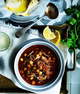 Moroccan harira with saffron yoghurt