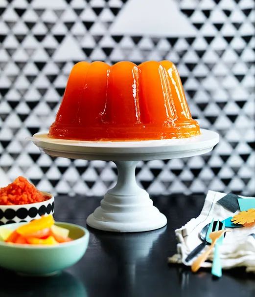 Mandarin and ruby grapefruit jelly, blood orange granita and citrus salad