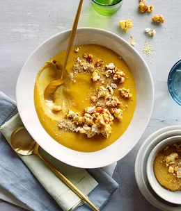 Baked sweetcorn cream, caramel corn and toasted milk