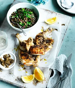 Za’atar chicken with lentils
