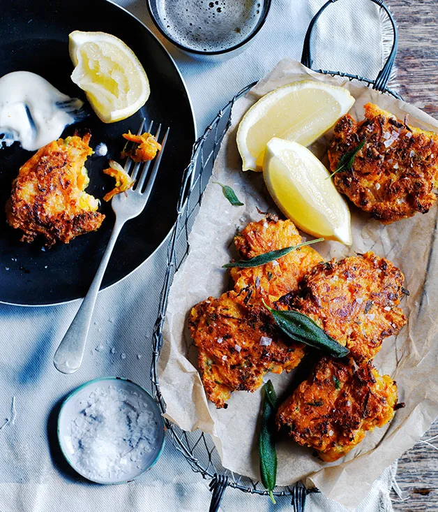 Carrot, pecorino and sage fritters