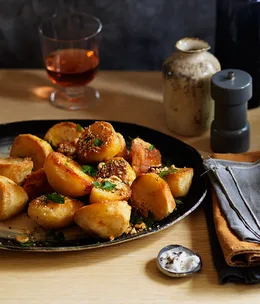 Goose-fat roast potatoes with dukkah