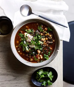 Chickpea soup with sumac and yoghurt