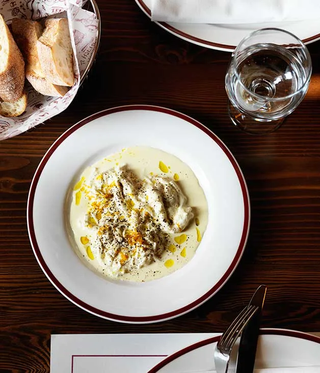 Stracciatella with lemon and orange