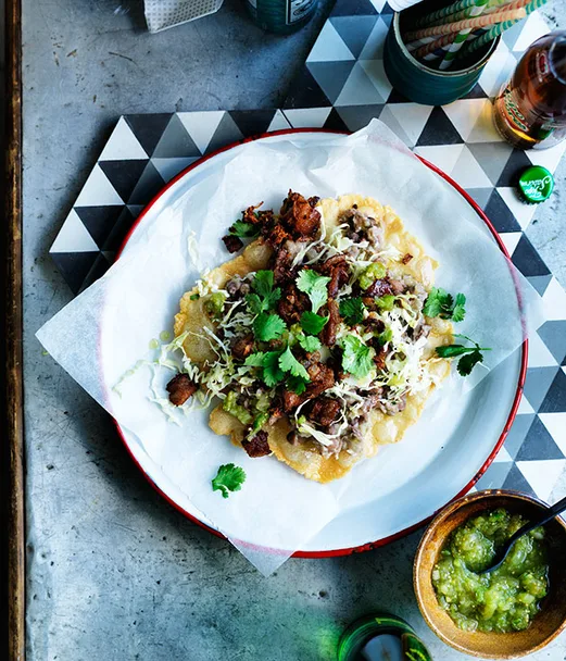 Oaxacan-style tlayudas