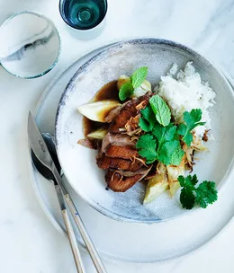 Duck with steamed eggplant and tamarind
