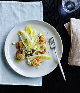 Damien Pignolet’s salad of grilled scallops, witlof, Roquefort and hazelnuts