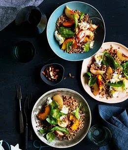 Peach, mozzarella and fregola salad