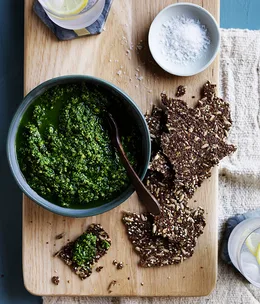 Pistachio and kale dip