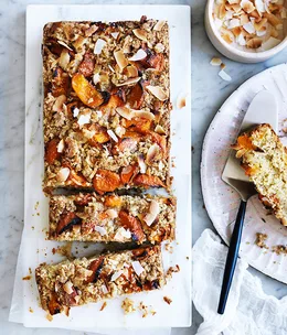 Apricot and coconut crumble cake