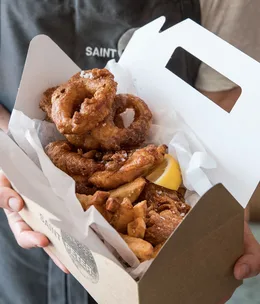 Saint Peter's salt and vinegar onion rings