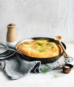 Parmesan, brown butter, fennel and leek frittata
