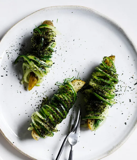 Pickled and fresh cucumber