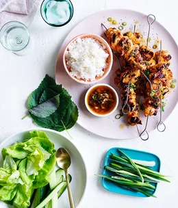 Chicken ssäm skewers