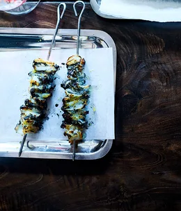 Grilled southern calamari and ink sticks by David Moyle