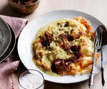 O Tama Carey's fried eggs with seeni sambol, coconut and turmeric