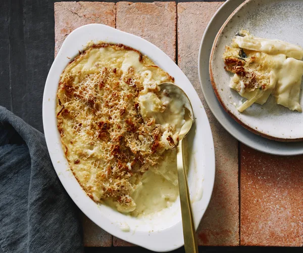 Silverbeet stalk gratin