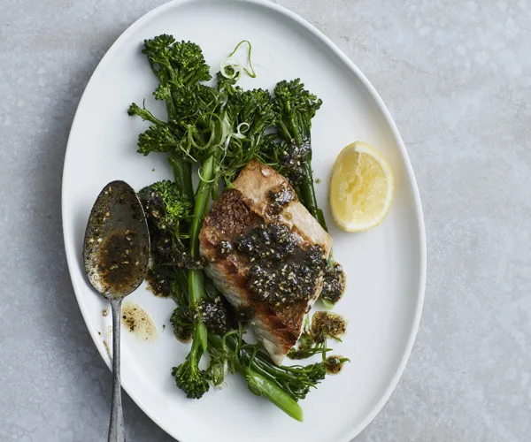 Snapper with broccolini and nori-miso butter