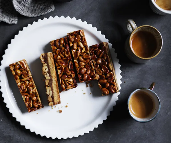 Peanut and miso shortbread bars