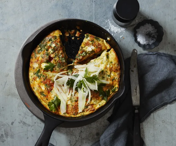 Fennel and 'nduja frittata