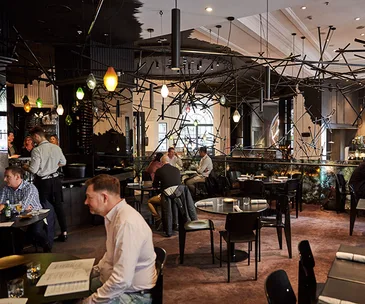 The mezzanine at Bentley, which is fresh from a renovation and menu overhaul