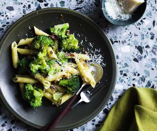 Penne with broccoli and pancetta pangrattato