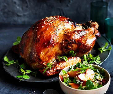 Peach and ginger roast turkey