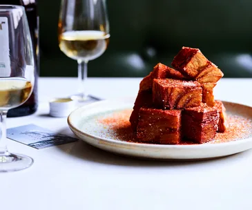 Salt and vinegar potato galette with tomato spices