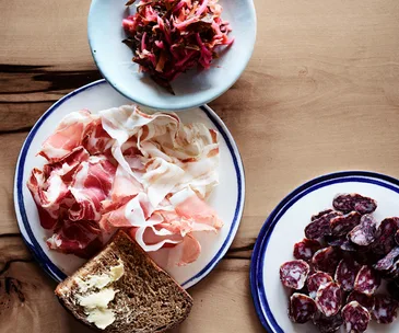 Seasonal mixed kraut with charcuterie