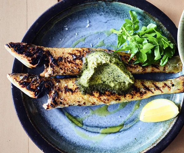 Whiting with seaweed butter